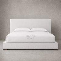 Cadre de lit en bois massif de qualité supérieure OAKEN - Lit moderne haut de gamme pour chambre à coucher, taille Queen ou King, pour la maison, l'hôtel, les meubles de maison