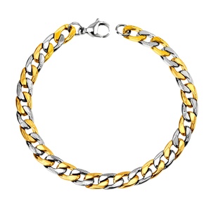 Cadena de Oro para Hombre, Doble Eslabón Cubano, Acero Inoxidable 316L, Juego de Collar y Pulsera para Hombre - Product Image 2