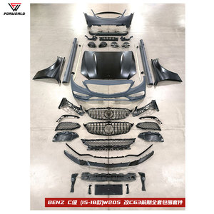 Per Mercedes Benz Classe C <span class=keywords><strong>W205</strong></span> 15-18 <span class=keywords><strong>AMG</strong></span> C63 Paraurti Anteriore Paraurti Posteriore Cofano Faro Minigonne Laterali Nuovi Morsetti di Fabbricazione Diretta - Product Image 2