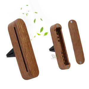 Diffuseur de parfum pour voiture en bois fait main, diffuseur d'air en bois de luxe, clip de ventilation, recharge de bâtonnets parfumés, logo personnalisé, parfum - Product Image 5
