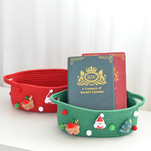 Christmas <b>Storage</b> <b>Baskets</b> Cotton <b>Rectangular</b> 30x20x12cm For Holiday Gift <b>Storage</b> - Product Image 3