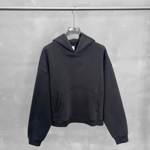 <span class=keywords><strong>Felpa</strong></span> con cappuccio <span class=keywords><strong>corta</strong></span> da uomo BOXY stile streetwear, pullover <span class=keywords><strong>oversize</strong></span> in pile tinta unita, all'ingrosso - Product Image 4