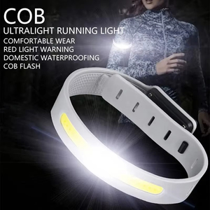 Cob הוביל אור armband 350mah 500lm ספורט לילה פועל אזהרת זרוע רגל פלדה סוג אור-USB נטענת עמיד למים - Product Image 2