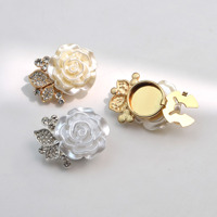 Boutons en alliage en gros avec décoration en strass floral, cache-boutons pour chemise, cache-boutons décoratifs
