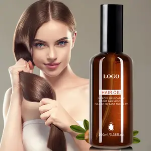 Huile de sérum capillaire Vente en gros Beauté féminine Emballage de bouteille d'huile essentielle de soin des cheveux élégant et soyeux brillant et lisse