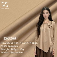 200gsm Baumwoll-Modal-Mischgewebe Single Jersey Strickstoff, drapierbar, Anti-Pilling, atmungsaktiv für Langarm-Oberteile, Blusen & Baselayer