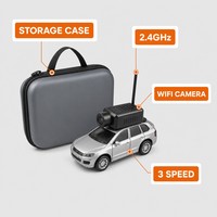 Voiture RC de qualité hobby avec caméra, mini voiture RC 1:64, étui de rangement, télécommande 2,4 GHz, caméra WiFi, jouet pour garçons, cadeau pour enfants