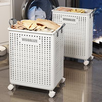 Panier à linge pliable en rotin PP avec poignée pour salle de bain, organisateur de vêtements, vente en gros