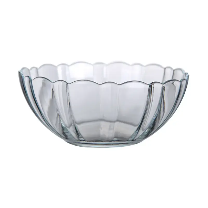 China Factory Price Medium 2 Quart Plastic Wavy Salad Bowl Serving & Mixing Bowl for Salad Pasta Desserts Snacks