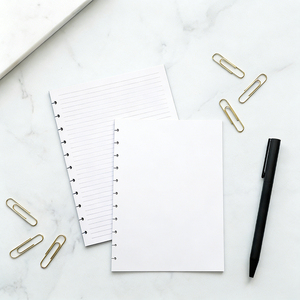 Recharges <span class=keywords><strong>de</strong></span> papier <span class=keywords><strong>pour</strong></span> carnet/agenda à feuilles mobiles A5 personnalisées (pautre, ligné, quadrillé, vierge) <span class=keywords><strong>pour</strong></span> reliure à disques - Product Image 1