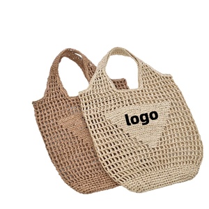 2025 Custom logo Hotsale Women's <strong>Straw</strong> Beach <strong>Bag</strong> Mesh Woven Tote One <strong>Bag</strong> Large Travel Shoulder Tote Hobo <strong>Bag</strong> Handbags Paper - Product Image 4