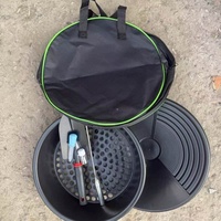 Kit de lavage d'or pour la prospection, outils de détection de métaux, tamis et bol en plastique vert pour l'or
