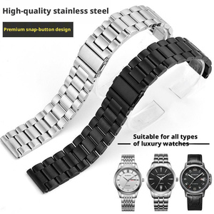 Correa de Repuesto para Reloj de Acero Inoxidable Sólido de Moda con 3 Cuentas, 20 mm 22 mm, para Samsung <span class=keywords><strong>Galaxy</strong></span> <span class=keywords><strong>Watch</strong></span> S2 S3 <span class=keywords><strong>S4</strong></span> S5 - Product Image 4