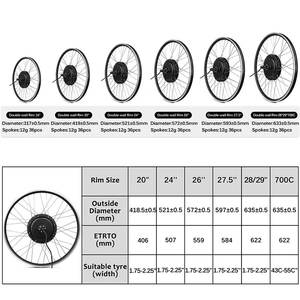 Jante 700C de 20/26 pouces, 36V, 48V, 500W, <span class=keywords><strong>roue</strong></span> <span class=keywords><strong>avant</strong></span> et arrière de <span class=keywords><strong>vélo</strong></span> électrique pour voiture électrique - Product Image 5