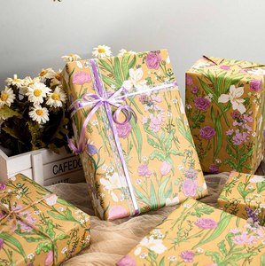 Floral <b>Pattern</b> Gift Wrapping <b>Paper</b> Double Sided Coated Art <b>Paper</b> for Gift and Craft Use - Product Image 1
