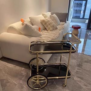 Luxury Mobile Dining Cart Multi-functional Storage Rack Rolling <b>Tea</b> Cart for Living Room Bedroom Bathroom & Sofa Side - Product Image 2