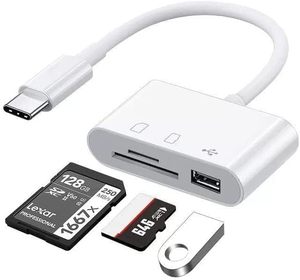 ฮับ <span class=keywords><strong>USB</strong></span> C 3-in-1 พร้อมช่องอ่านการ์ด SD เป็น Micro SD TF, ช่องอ่านการ์ดกล้อง, อะแดปเตอร์เชื่อมต่อ, พอร์ต <span class=keywords><strong>USB</strong></span> 3.0 - Product Image 2