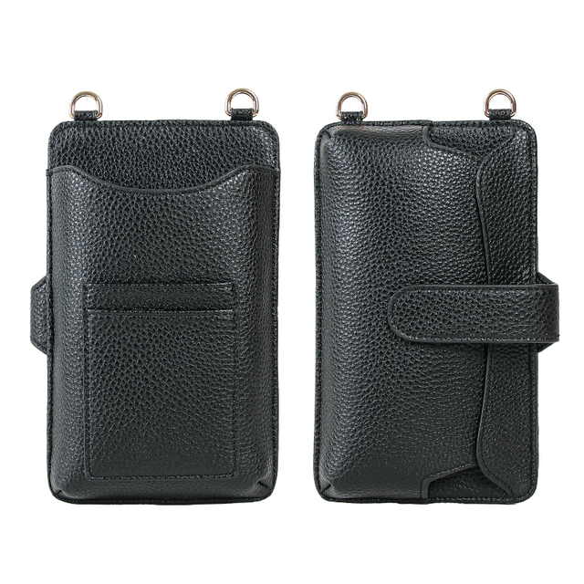 Custom Logo Luxury Microfiber Leather Mobile Phone Bag Universal Crossbody Smartphone Pouch for Women