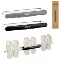 Support mural pliable en ABS pour pantoufles de salle de bain, porte-chaussures et serviettes peu encombrant