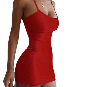 Vestido <span class=keywords><strong>Mini</strong></span> Casual Sencillo para Mujer, Estilo Club, Sin Mangas, Talla Grande, Ajustado, Tipo Camiseta, Vestidos Cortos para Mujer - Product Image 1