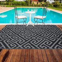 Tapis extérieur imperméable à l'eau réversible en plastique tapis de paille pour RV plage Patio arrière-cour piscine pont pique-nique Camping