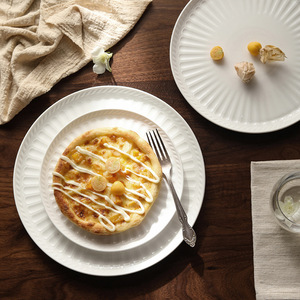 Ventes directes d'usine d'assiettes françaises en céramique <span class=keywords><strong>blanche</strong></span> de luxe, restaurants d'hôtels, design graphique créatif, assiettes de style occidental - Product Image 4