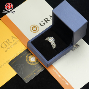 Anillo de Moissanita Redleaf Jewelry de 2 Quilates, Color D, Claridad VVS, Oro de 10K/14K/18K, Anillo de Compromiso de Moissanita, Anillo de Boda de Diamante de Moissanita - Product Image 2