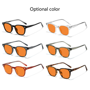 Lunettes de vue unisexes avec monture TR90, film de revêtement rétro tendance, verres orange jaune, anti-lumière bleue - Product Image 4