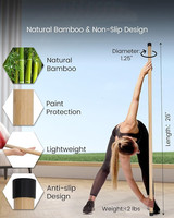 Wellshow Sport Yoga Stick Bâton d'exercice pour l'équilibre de la mobilité et barre d'étirement pour l'équipement d'étirement