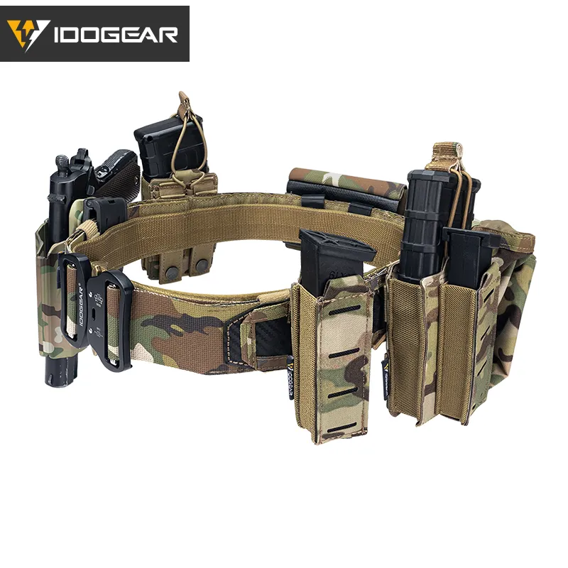 IDOGEAR 2 "Estilo BS Fast Release Metal Buckle Caça Nylon Duty Tactical Belt Molle Combate Belt com Inner Belt