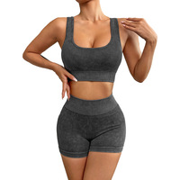 Ensemble de vêtements de yoga à séchage rapide, veste de sport antichoc pour activités de plein air, short de yoga taille haute et moulant pour femmes