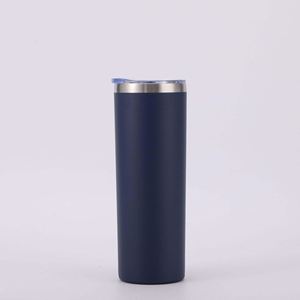 Vaso recto blanco de 20 oz para sublimación, de acero inoxidable, delgado, en blanco, con tapa y pajita para café - Product Image 3