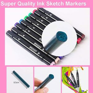 ปากกามาร์คเกอร์แอลกอฮอล์ 168 สี แบบหัวคู่ สำหรับงานออกแบบ ชุดขายดี สำหรับอุปกรณ์ศิลปะในโรงเรียนและชุดวาดภาพ - Product Image 2