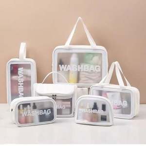 Custom Logo Waterproof Pink Girl Transparent Toiletry Pouch PU PVC Wash <b>Bag</b> <b>Travel</b> Clear PVC <b>Cosmetic</b> <b>Bag</b> Makeup <b>Bag</b> - Product Image 2