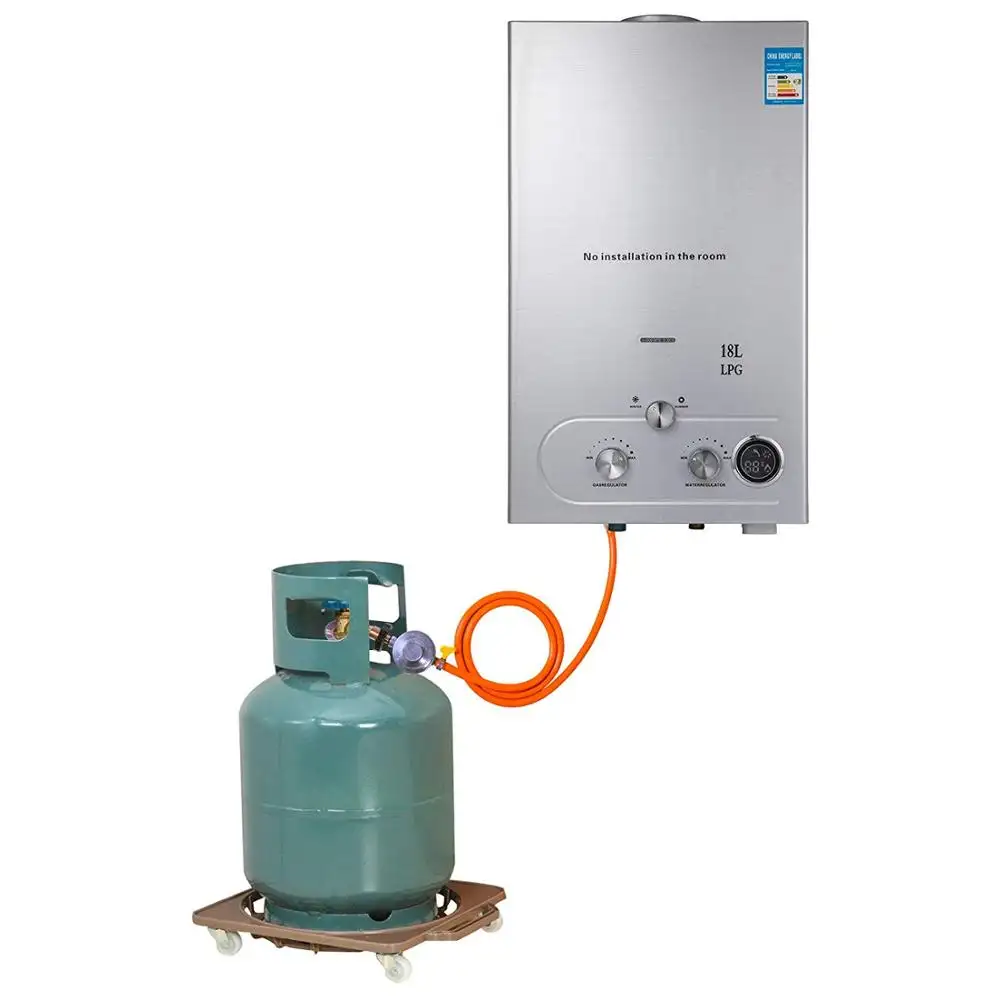 Propane Hot Water Heater 12L Tankless Propane Water heater 4.8GPM Stainless Steel Liquefied Petroleum Gas Water Heater