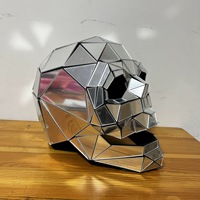 Efun Tête en acrylique personnalisée en forme de crâne effet miroir pour spectacle, fête d'Halloween et costume de cosplay