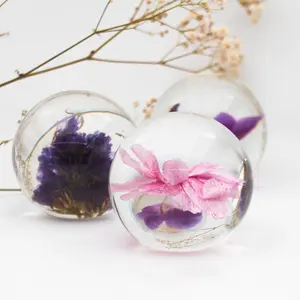 Real dry flower resin dried flower forgot me not flower real floral in epoxy resin handmade crystal ball