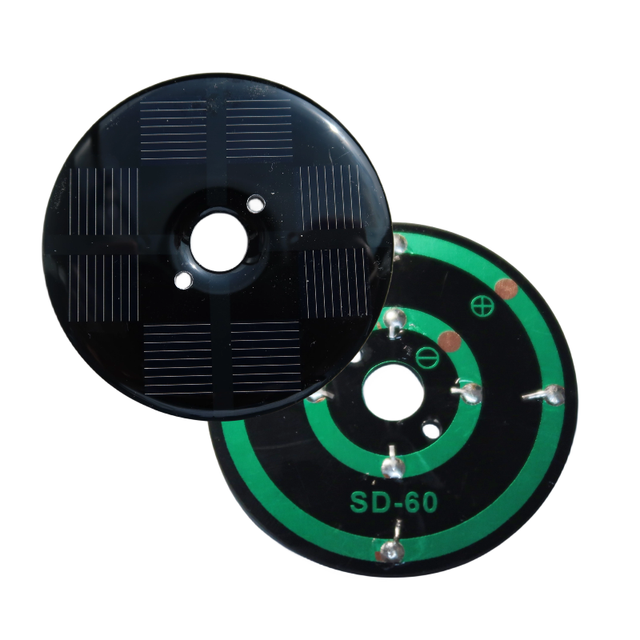2024 New Mini Solar Cells 0.5V Round Shape PERC Solar Panels 60mm Diameter Mini Solar Panels Made of Epoxy Resin