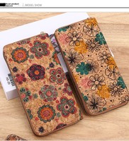 Dompet Wanita Boho Lipat Tiga Kapasitas Besar 4 Inci, Tali Pergelangan Tangan Kancing Gabus Lucu, Poliester Panjang Anti Maling RFID