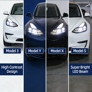 Ensemble de phares LED haute performance certifié OEM LinTech 1034319-00-E pour Tesla Model 3 X Y, projection de faisceau avancée - Product Image 6