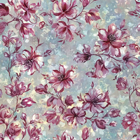 Tela Crepé Koshibo con Estampado Floral Digital, 100% Poliéster, Nuevo Patrón Hutterite, para Vestidos de Mujer