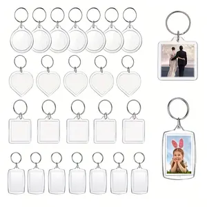 Porte-clés en acrylique vierge imprimé avec logo transparent personnalisé Porte-clés en acrylique avec logo personnalisé Porte-clés en acrylique holographique époxy