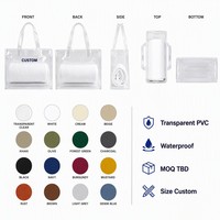 Sac à main écologique transparent en PVC, sacs cadeaux et promotionnels avec poignée et bouton
