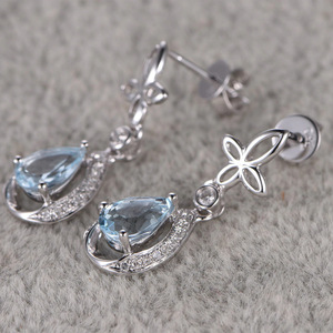 Orecchini Creativi in Stile Pietra Blu per Donne, Eleganti Gioielli per Orecchie alla Moda - Product Image 4