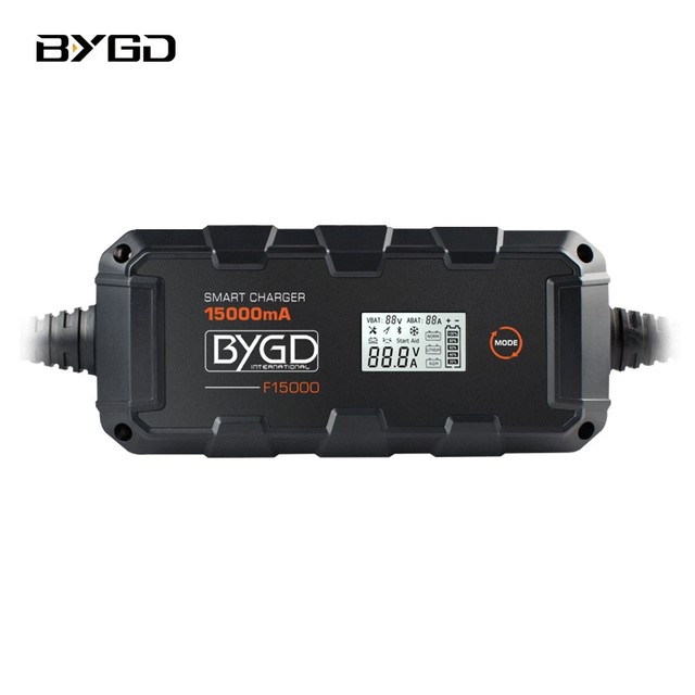 15000mA 12V 8-Stage Lithium Vehicle Battery Charger for Cars Motorcycles Camera