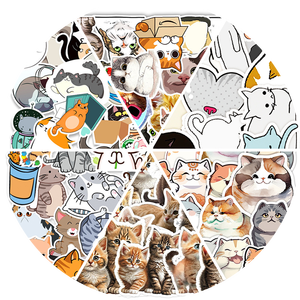 HOYO 300 autocollants pour animaux <span class=keywords><strong>de</strong></span> compagnie, autocollants en vinyle imperméables pour <span class=keywords><strong>chat</strong></span>, chaton, tom, tomme, reine, pour skateboard, valises, guitare - Product Image 1