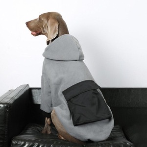 เสื้อฮู้ดดี้สุนัขขนฟลีซแบบใหม่จาก Qiqu Pet Supplies เสื้อผ้าสุนัขขนาดใหญ่ เสื้อฮู้ดดี้พิทบูล เสื้อผ้าสำหรับออกนอกบ้านสำหรับไวมาร์เนอร์และลาบราดอร์ - Product Image 4