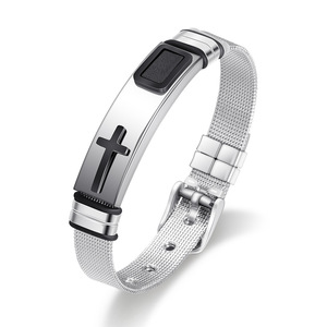 Pulsera de Malla Cruzada de Acero Inoxidable de 10 mm, Ajustable, Unisex, Regalo, Joyería, Color Plata, Oro, Negro - Product Image 4