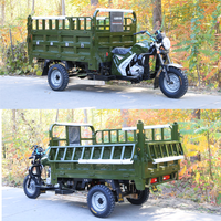 Tricycle à essence Zongshen 200cc avec benne haute, tricycle de livraison, moto-camionnette à ordures pour le déblaiement des débris de construction