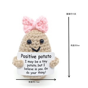 DREA Poupée en crochet faite main de haute qualité et durable, motif abeille, avec affirmation positive, modèle Pomme de terre amusante - Product Image 6